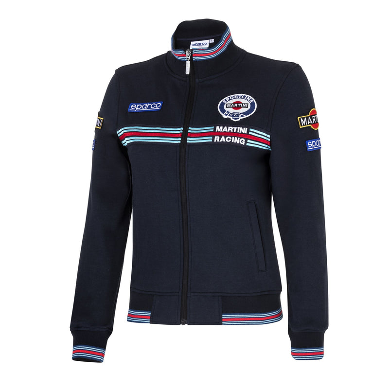 Sparco Martini Racing Damen-Sweatshirt mit durchgehendem Reißverschluss