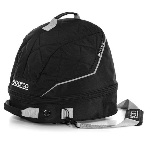 Sparco Dry-Tech Helmet & FHR Bag – Black/Silver — view 1