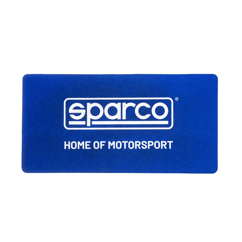 Sparco Home of Motorsport blue and white rectangular doormat