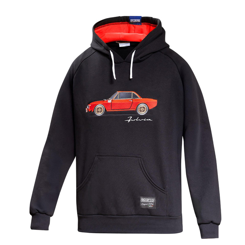 Sparco Lancia HF Fulvia Hoodie — Black/Red — front