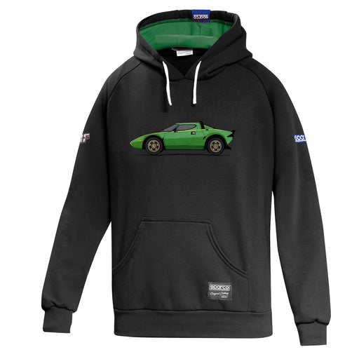 Sparco Lancia HF GR4 Hoodie — Black/Green — front