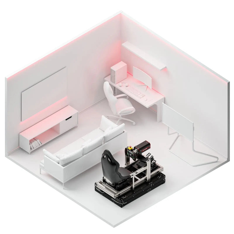 Qubic System QS-TP1 traction platform in a simulator room