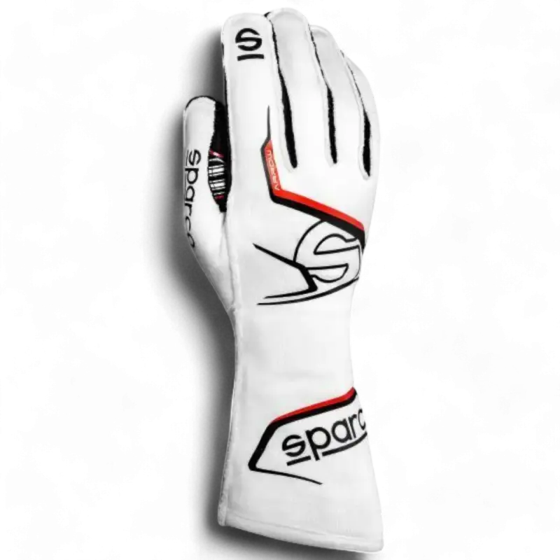 SPARCO ARROW GLOVES - White / Black / 7 - Karting Gloves