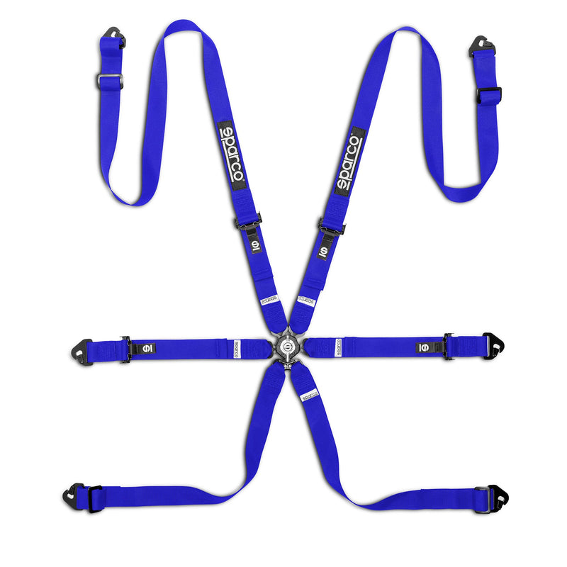 Sparco Competition H-2 Pull-Up 6-Point Harness — Sky blue