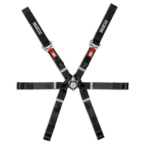 Sparco Formula H9 EVO 6-Point FHR Harness — Black