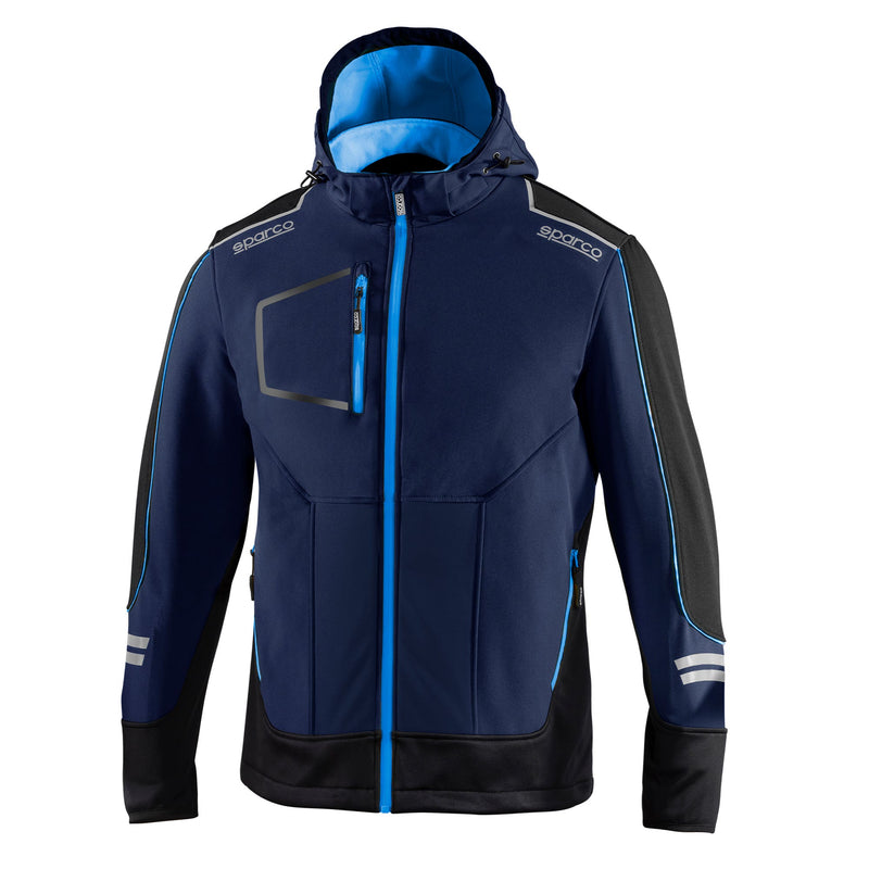Sparco Tech York Softshell Jacket — blue marine/light blue
