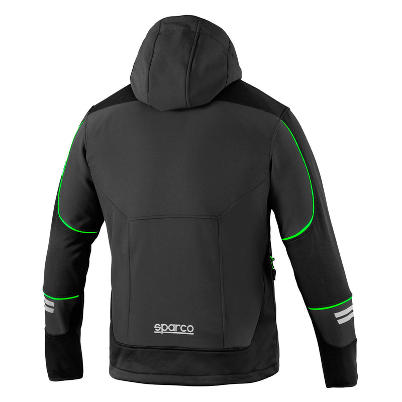 Sparco Tech York Softshell Jacket — Grey/Green