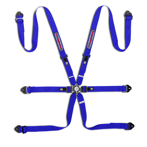 Sparco Competition H 6-Point Racing Harness - Martini Racing — Sky blue