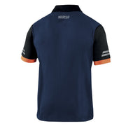 Sparco Tech Toledo Polo Shirt — navy blue/fluo orange