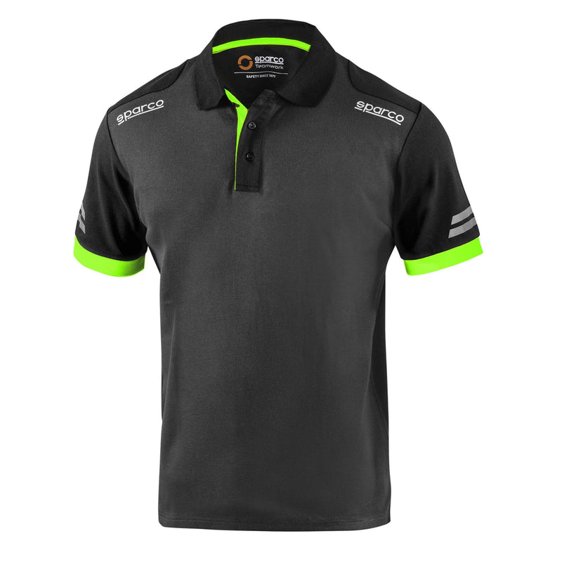 Sparco Tech Toledo Polo Shirt — Grey/Green