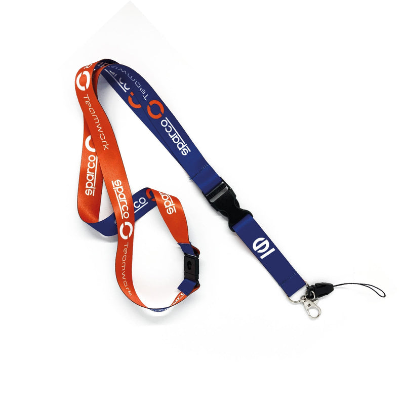 Sparco Teamwork Lanyard - Blue/Fluorescent Orange — 