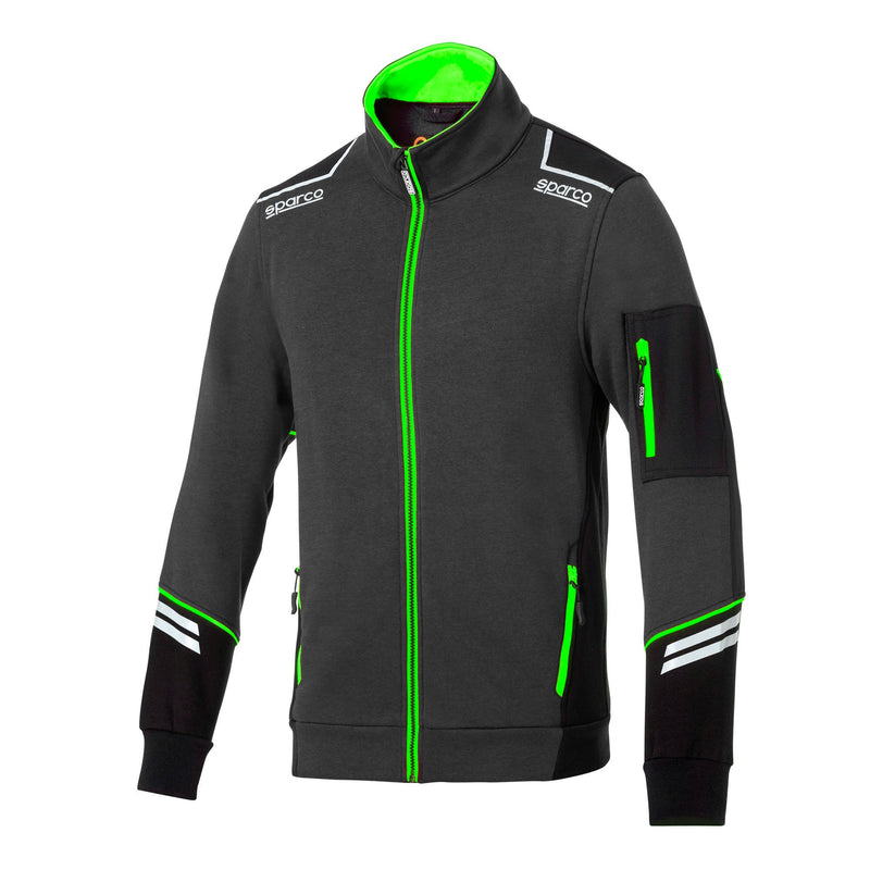 Sparco Tech Alabama Full-Zip Sweatshirt — Grey/Green
