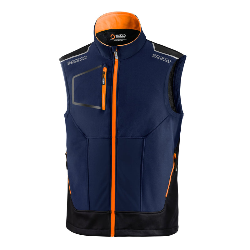 Sparco Tech Gilet Illinois — navy blue/fluo orange