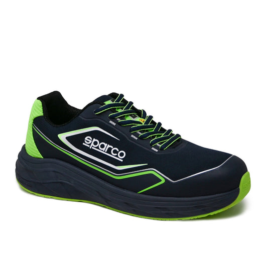 Sparco Safety Shoes S1PS Teamwork Willen ESD Sneaker Unisex Blue/Fluorescent Green — Navy blue / Fluorescent green