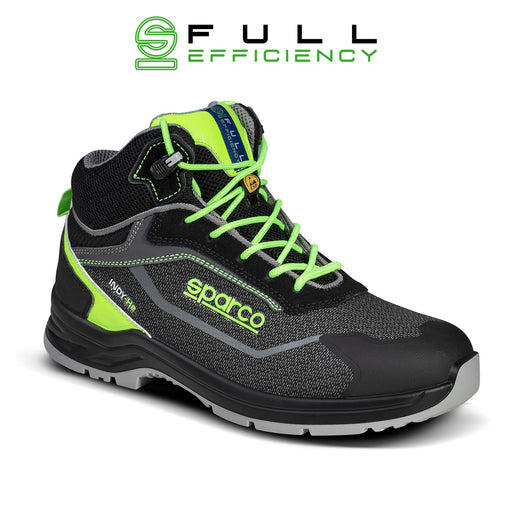 Sparco Safety Shoes S3 Indy-HE Ranger ESD Unisex Black/Green — Black/Fluo green