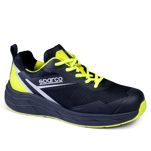 Sparco Safety Shoes S3S Teamwork George ESD Sneaker Unisex Navy/Fluorescent Green — Marine Blue/Fluorescent Yellow