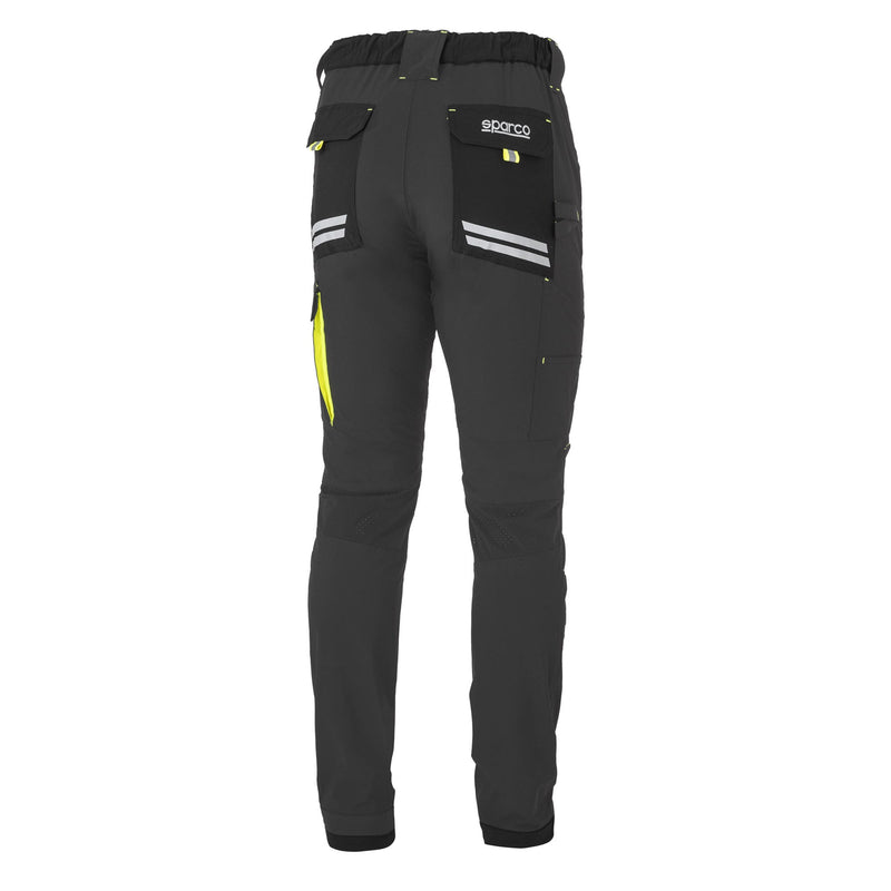 Sparco Tech Light Kansas Work Trousers —  grigio scuro / giallo fluo