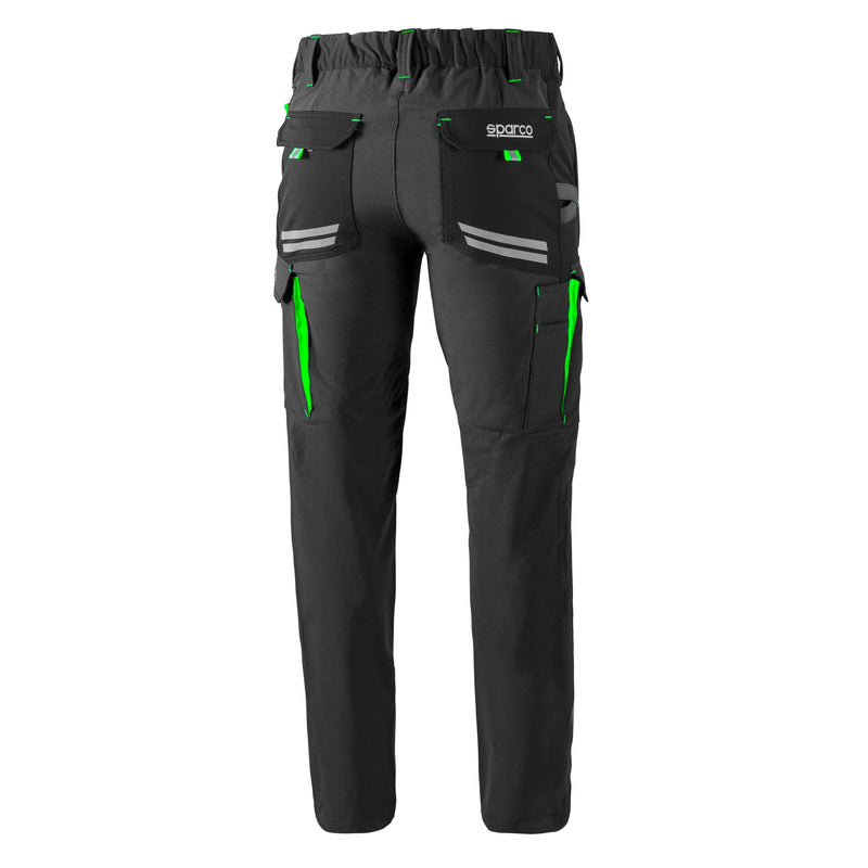 Sparco Tech Oregon Work Trousers — Grey/Green