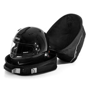 Sparco Dry-Tech Helmet and FHR Bag — Black/Silver