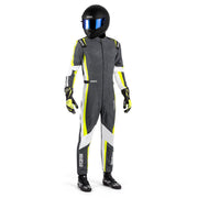 Sparco Kerb Advanced Karting Suit — Dark grey/Fluorescent yellow