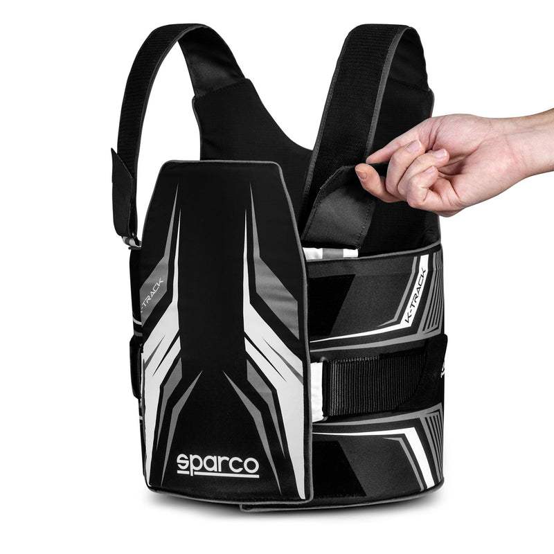 Sparco K-Track FIA Karting Rib Protector — Black/White